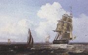Attributed to john wilson carmichael Shipping off Scarborough (mk37) Spain oil painting reproduction